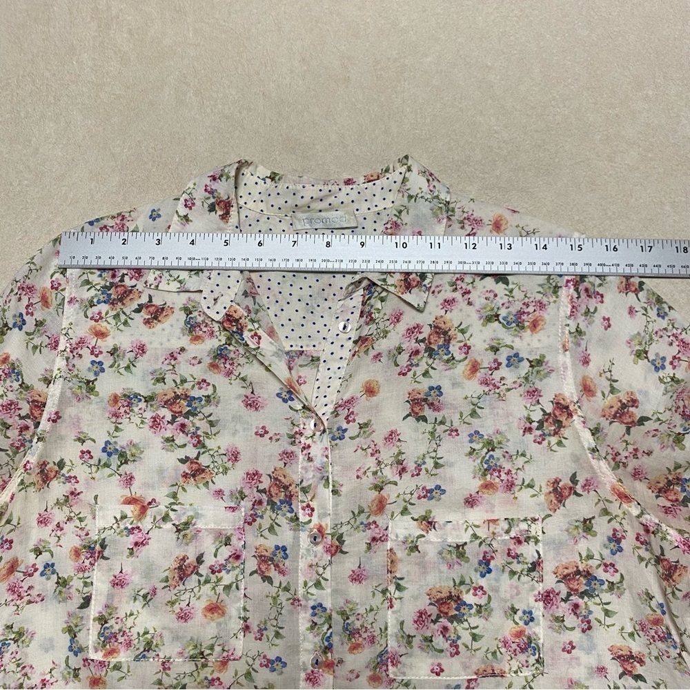 Promod Button up Floral print Shirt Size Medium - Picture 12 of 17